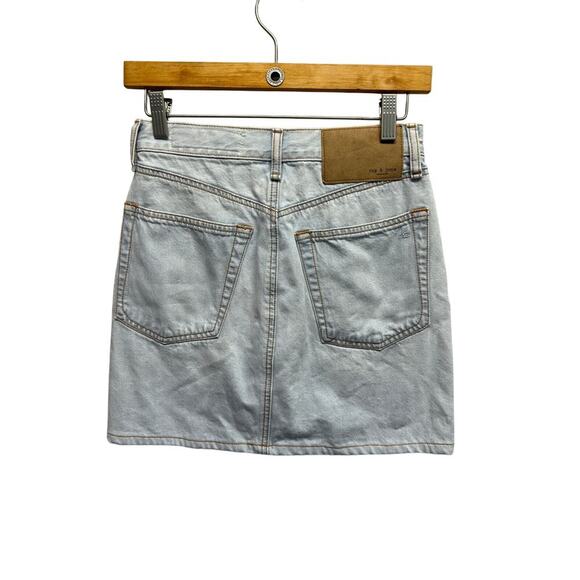 Rag & Bone High Rise Mini Skirt Primrose Light Denim Size 25 Festival Concert - Picture 7 of 11